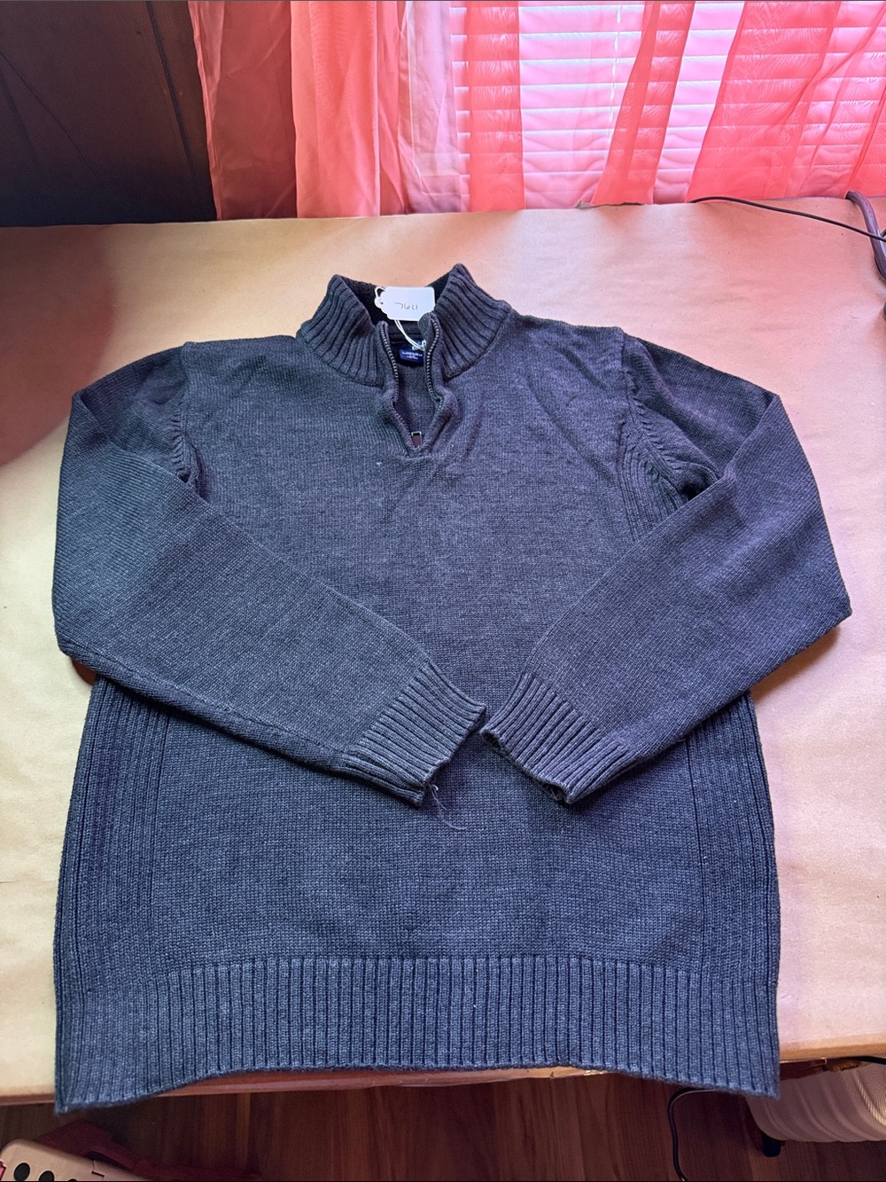 Basic Editions Charcoal Half-Zip Knit Sweater